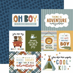 Echo Park - Dream Big Little Boy Collection - Double-Sided Cardstock - Journaling Cards - папір 30x30 см