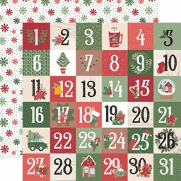 Echo Park - Santa Claus Lane Collection - Double-Sided Cardstock - December Days - папір 30x30 см