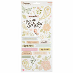 Create Paper - Gingham Garden Collection - Cardstock Stickers Pack-Accents & Phrases - наклейки
