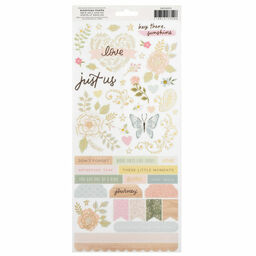Create Paper - Gingham Garden Collection - Cardstock Stickers Pack-Accents & Phrases - наклейки