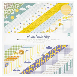 American Crafts - Hello Little Boy Collection - Double-Sided Paper Pad - 1/2 набору паперу 30.5x30.5 см