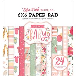 Echo Park - Welcome Baby Girl Collection - Double-Sided Paper Pad -  1/2 набора бумаги 15x15 см