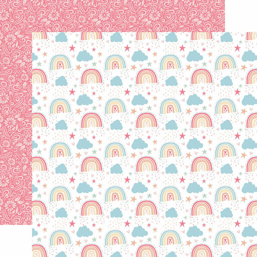 Echo Park - Our Little Princess Collection - Double-Sided Cardstock - Rainbows - папір 30x30 см