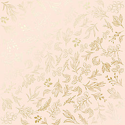 Лист одностороннього паперу з фольгуванням "Golden Branches Beige" (22-002)
