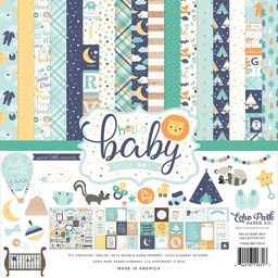 Echo Park - Hello Baby Boy Collection Kit - Double-Sided Paper Pad - набір паперу 30x30 см