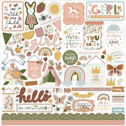Echo Park - Dream Big Girl Little Collection - Cardstock Stickers - наклейки