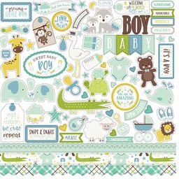 Echo Park - Sweet Baby Boy Collection - Cardstock Stickers - наклейки