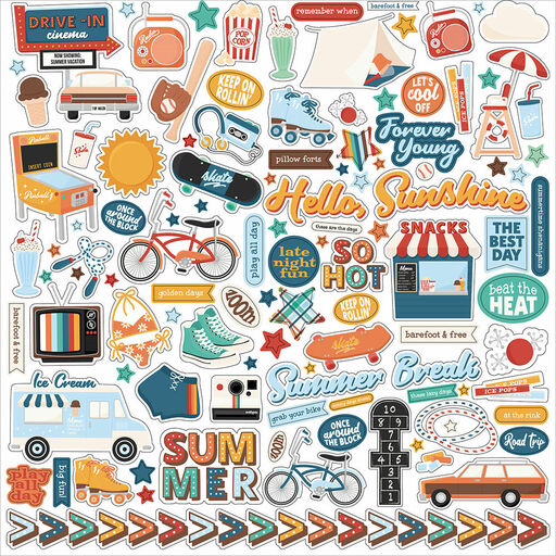Echo Park - Summer Break Collection - Cardstock Stickers - наклейки