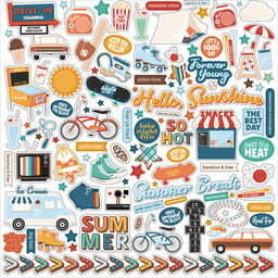 Echo Park - Summer Break Collection - Cardstock Stickers - наклейки