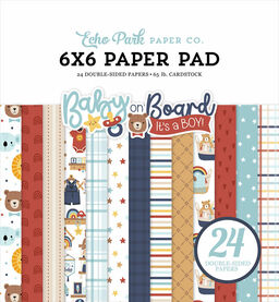 Echo Park - Baby On Board Boy - Collection Kit - Double-Sided Paper Pad - 1/2 набору паперу 15x15 см