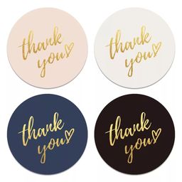 Наклейки "Thank you" - 4 - круглі з фольгуванням - 10 шт
