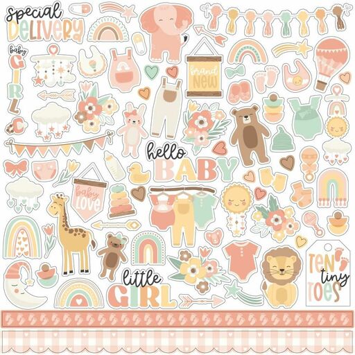 Echo Park - Our Baby Girl Collection - Cardstock Stickers - наклейки