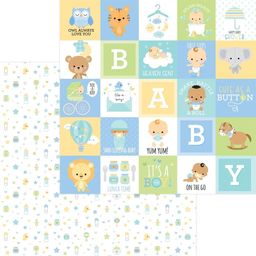 Doodlebug - Special Delivery Collection - Double-Sided Cardstock - Little One - папір 30x30 см