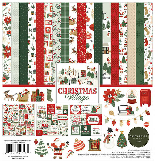 Carta Bella Paper - Christmas Village - Collection Kit - Double-Sided Paper Pad - набір паперу 30x30 см