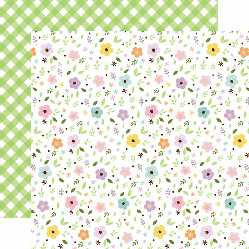 Echo Park - Welcome Easter Collection - Double-Sided Cardstock - Pastel Petals - папір 30x30 см