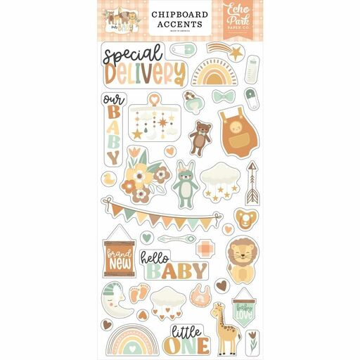 Echo Park - Our Baby Collection - Accents Chipboard Stickers - чіпборд