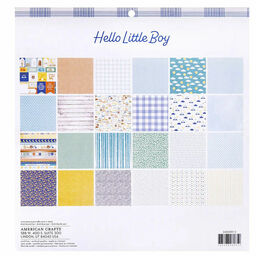 American Crafts - Hello Little Boy Collection - Double-Sided Paper Pad - 1/2 набору паперу 30.5x30.5 см