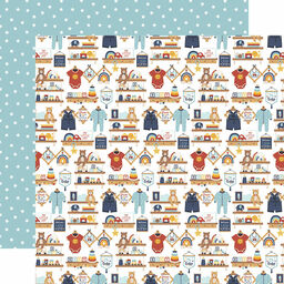 Echo Park - Baby On Board Boy Collection - Double-Sided Cardstock - Baby Boy Nursery - папір 30x30 см