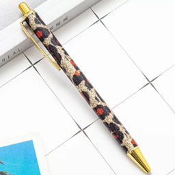 Ручка з  "глитером" - леопард - колір Золото