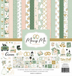 Echo Park - Marry Me - Collection Kit - Double-Sided Paper Pad - набір паперу 30x30 см