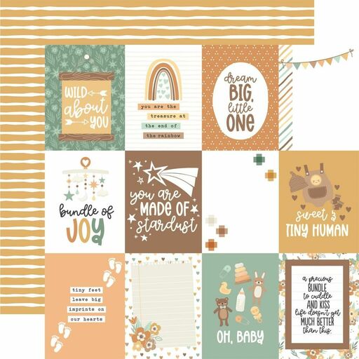 Echo Park - Our Baby Collection - Double-Sided Cardstock - 3"X4" Journaling Cards - папір 30x30 см
