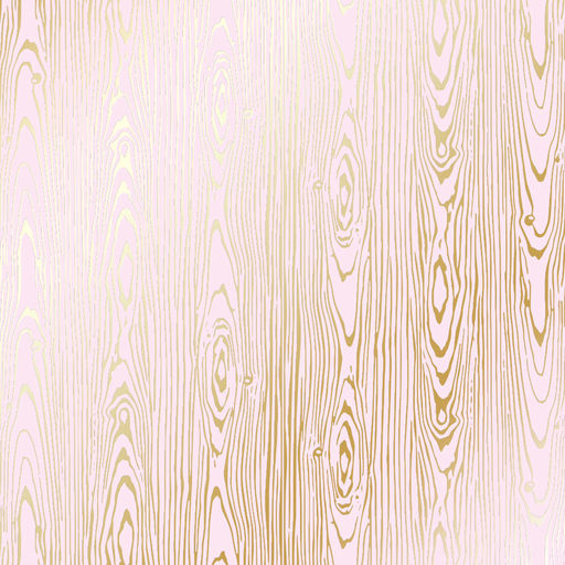 Лист одностороннього паперу з фольгуванням "Golden Wood Texture Light Pink" (5-003)