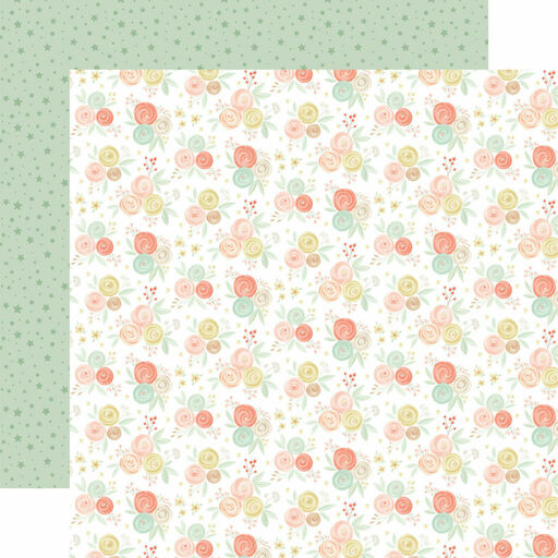 Echo Park - It's A Girl Collection - Double-Sided Cardstock -  Nursery Room Flowers - папір 30x30 см
