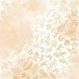Лист одностороннього паперу з фольгуванням "Golden Branches Beige watercolor" (22-025)