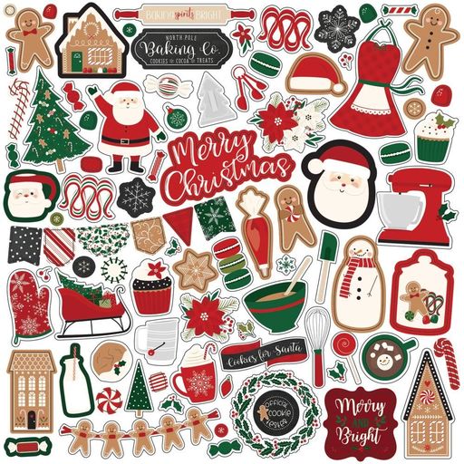 Echo Park - A Gingerbread Christmas Collection - Cardstock Stickers - наклейки