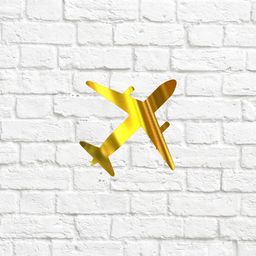 Літак - 1 - вирубка із термотрансферної плівки - зеркальне жовте золото