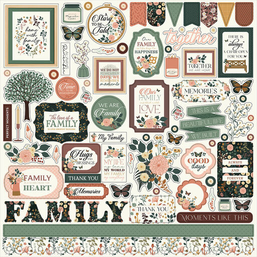 Echo Park - Family Collection - Cardstock Stickers - наклейки