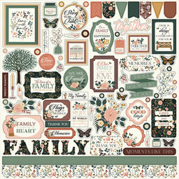 Echo Park - Family Collection - Cardstock Stickers - наклейки