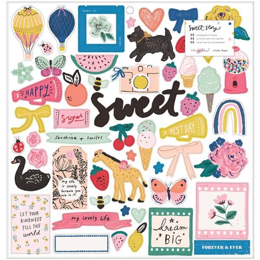 Crate Paper - Sweet Story Collection - Chipboard Stickers - чіпборд