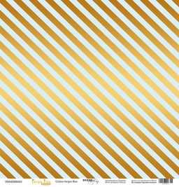 Лист одностороннього паперу з золотим тисненням 30x30 см "Golden Stripes Blue" із колекції "Every Day"