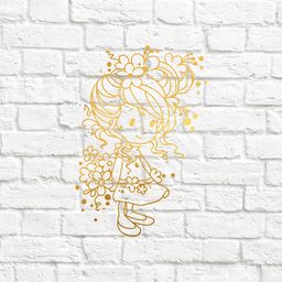 х-Квітуча дівчинка - вирубка із термотрансферної плівки -  foil золото
