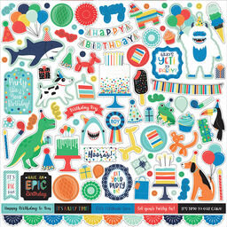 Echo Park - It's Your Birthday Boy  Collection - Cardstock Stickers - наклейки