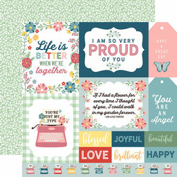 Echo Park - Life Is Beautiful Collection - Double-Sided Cardstock - Multi Journaling Cards - папір 30x30 см
