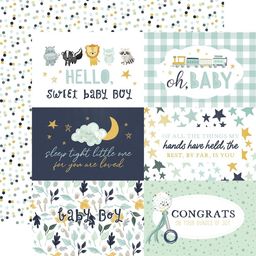 Echo Park - It's A Boy Collection - Double-Sided Cardstock - 6"X4" Journaling Cards - бумага 30x30 см