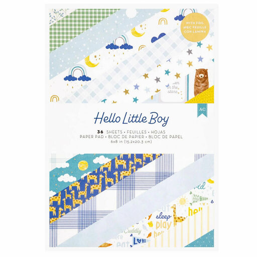 American Crafts - Hello Little Boy Collection - Paper Pad - 1/2 набору паперу 15x20 см