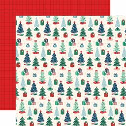 Echo Park - Happy Holidays Collection - Double-Sided Cardstock - Under The Tree - папір 30x30 см