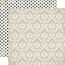 Echo Park - Wedding Bliss Collection - Double-Sided Cardstock - Dearly Beloved Damask - папір 30x30 см