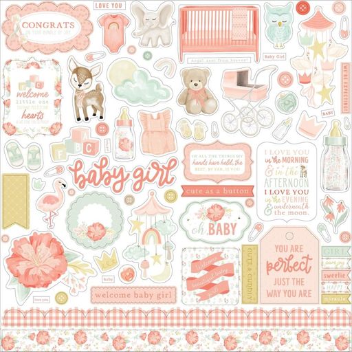 Echo Park -  It's A Girl Collection - Cardstock Stickers - наклейки