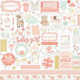 Echo Park -  It's A Girl Collection - Cardstock Stickers - наклейки