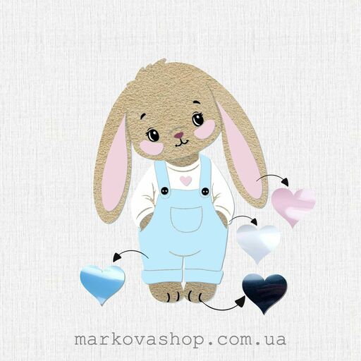 Заготовка під тиснення "Зайчик в комбінезоні"
