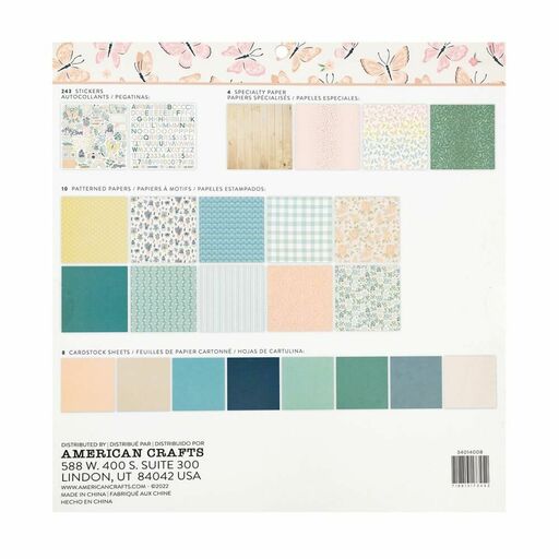 Maggie Holmes - Gingham Garden Collection - Project Pad - набір паперу 30x30 см + наклейки