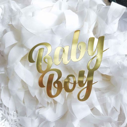 Baby Boy - вырубка из термотрансферной пленки - зеркальное золото