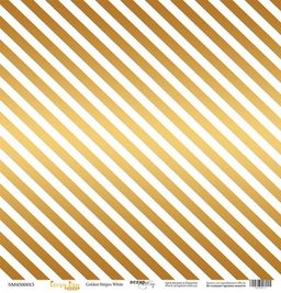 Лист односторонней бумаги с золотым тиснением 30x30 см "Golden Stripes White" из коллекции "Every Day"