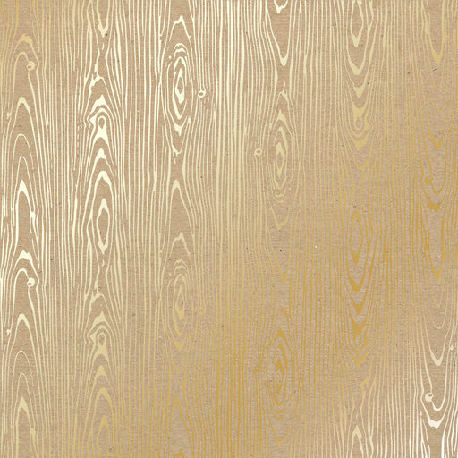 Лист крафт картона с фольгированием "Golden Wood Texture" (5-007)