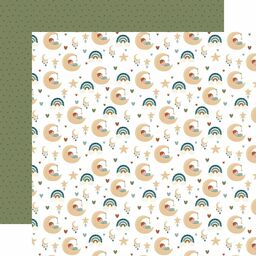 Echo Park - Special Delivery Baby Boy Collection - Double-Sided Cardstock - Sleepy Baby - папір 30x30 см