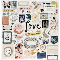 Crate Paper - Fresh Bouquet Collection - Chipboard Stickers - чипборд